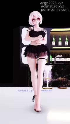 布料EEVEE【第180期】MMD〜竖屏涩涩脚腕黑围巾小短裙大兔兔【竖屏】【2023年】