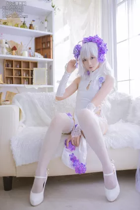 004.星之迟迟 花与旗袍 白旗袍