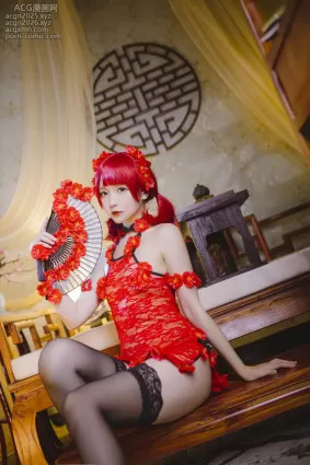 006.星之迟迟 花与旗袍 红旗袍