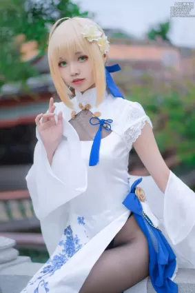 大大卷卷小卷 – NO.025 FGOsaber 四周年旗袍[15P]